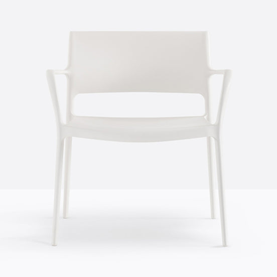 Fauteuil lounge Ara blanc vue de face