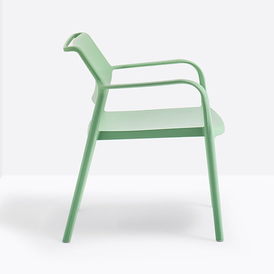 Fauteuil lounge Ara vert sauge vue de profil