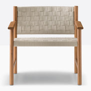 Fauteuil lounge Griante teck, sangle beige