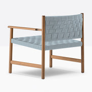 Fauteuil lounge Griante bleu ciel vue de profil