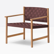 Fauteuil lounge Griante bordeaux vue de trois quarts