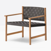Fauteuil lounge Griante gris vue de trois quarts