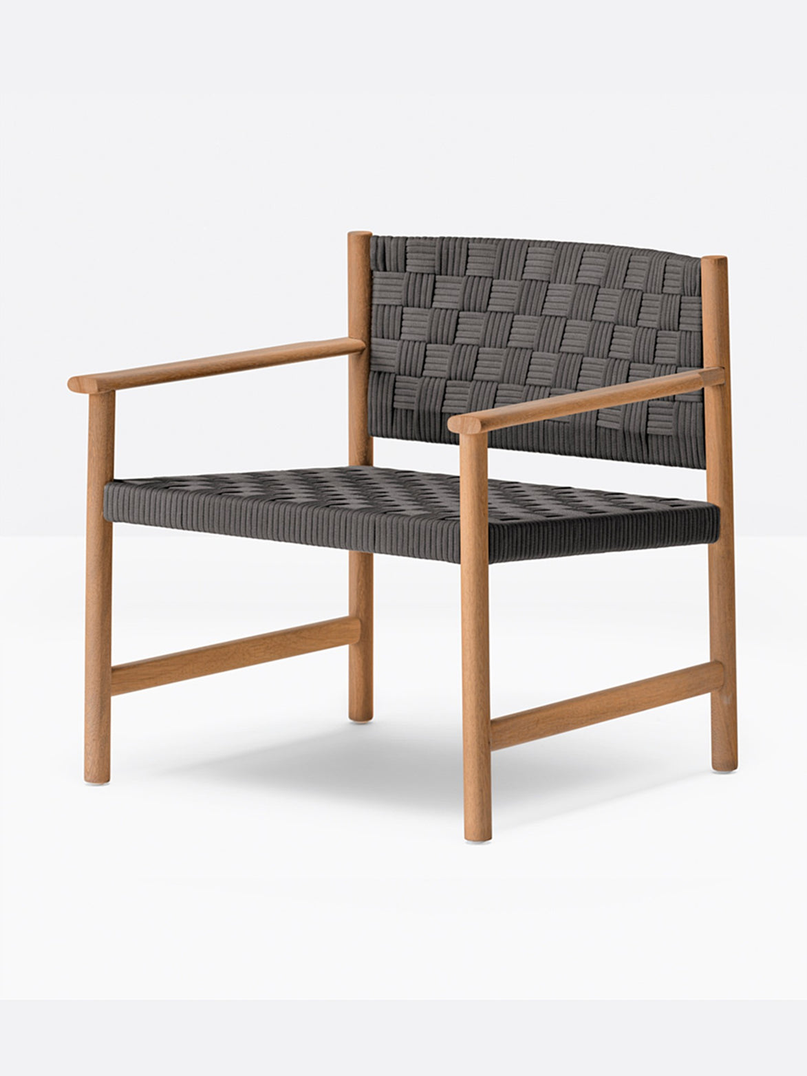 Fauteuil lounge Griante gris vue de trois quarts