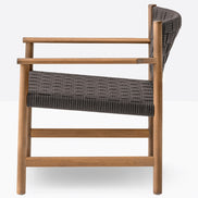 Fauteuil lounge Griante gris vue de profil