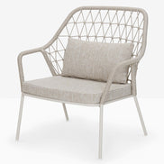 Fauteuil lounge Panarea beige vue de trois quarts