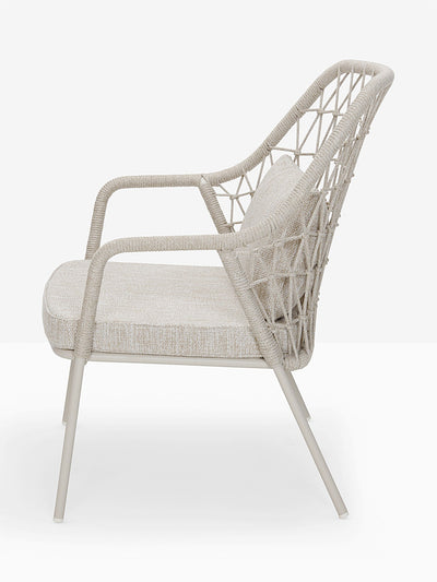 Fauteuil lounge Panarea beige vue de profil