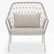 Fauteuil lounge Panarea Pedrali beige, coussin gris clair