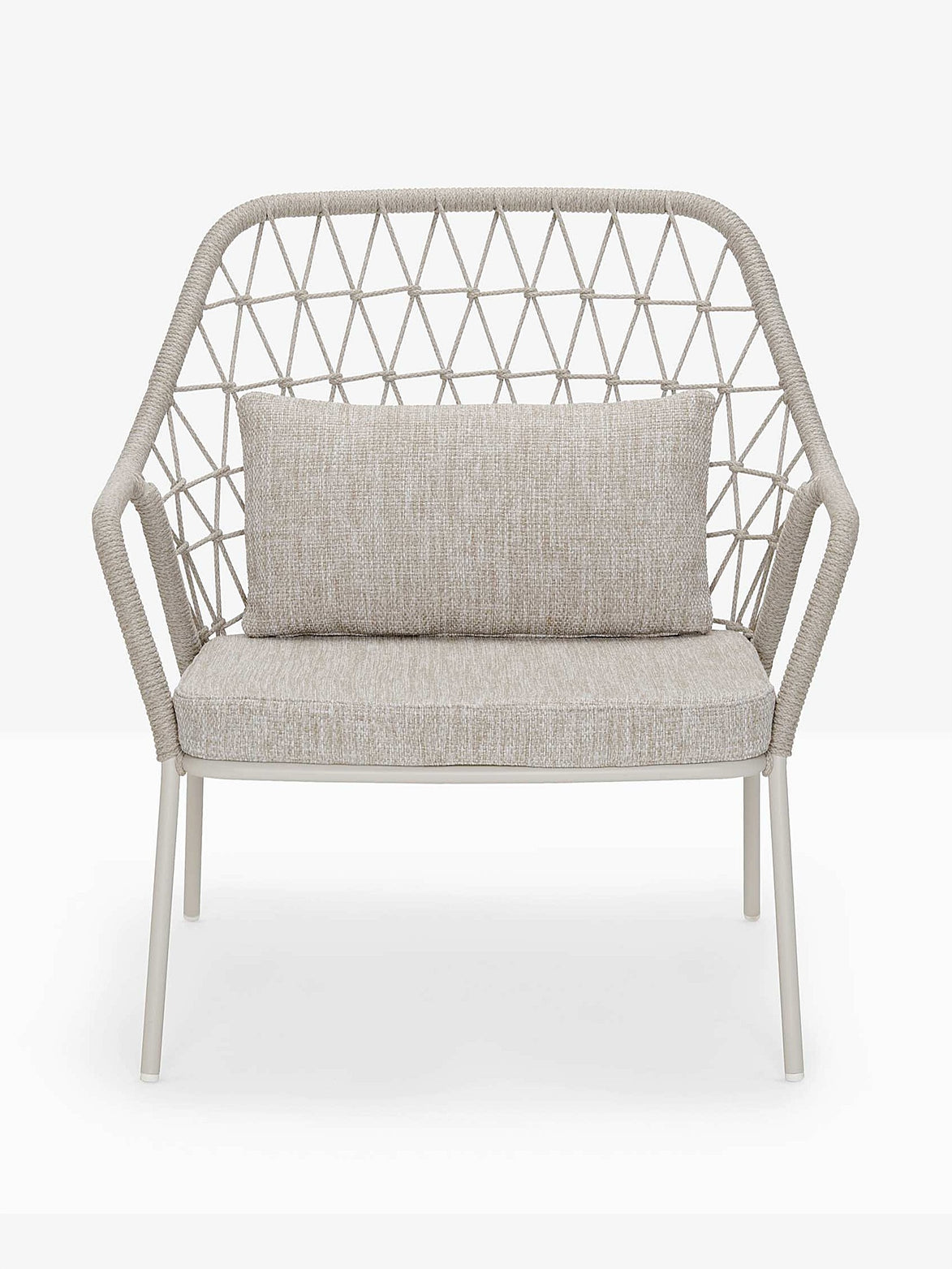 Fauteuil lounge Panarea Pedrali beige, coussin gris clair