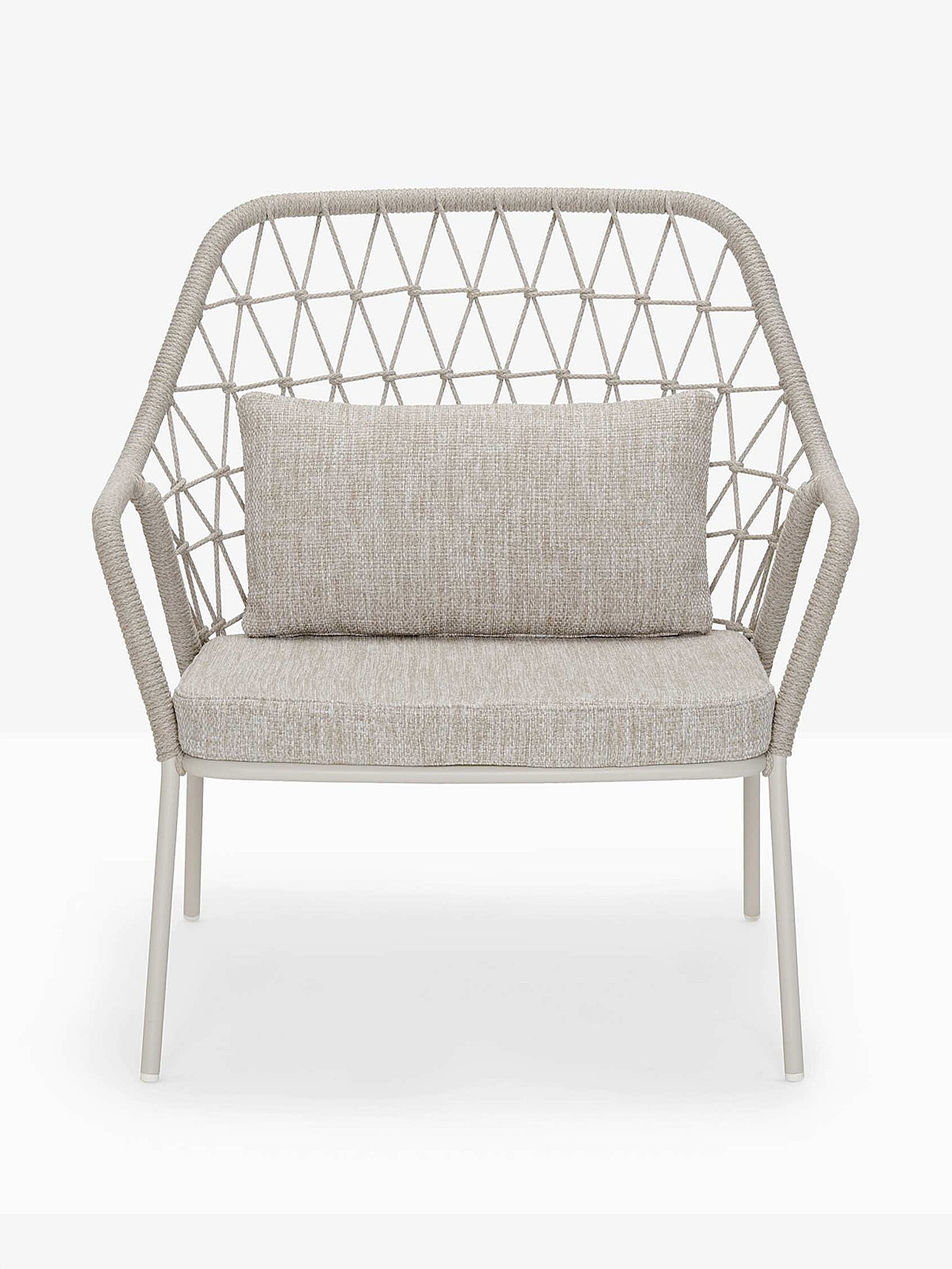 Fauteuil lounge Panarea Pedrali beige, coussin gris clair
