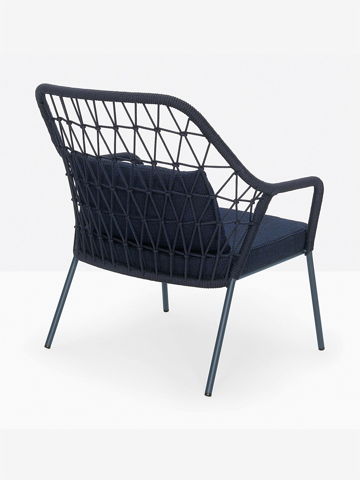 Fauteuil lounge Panarea bleu marine vue de dos