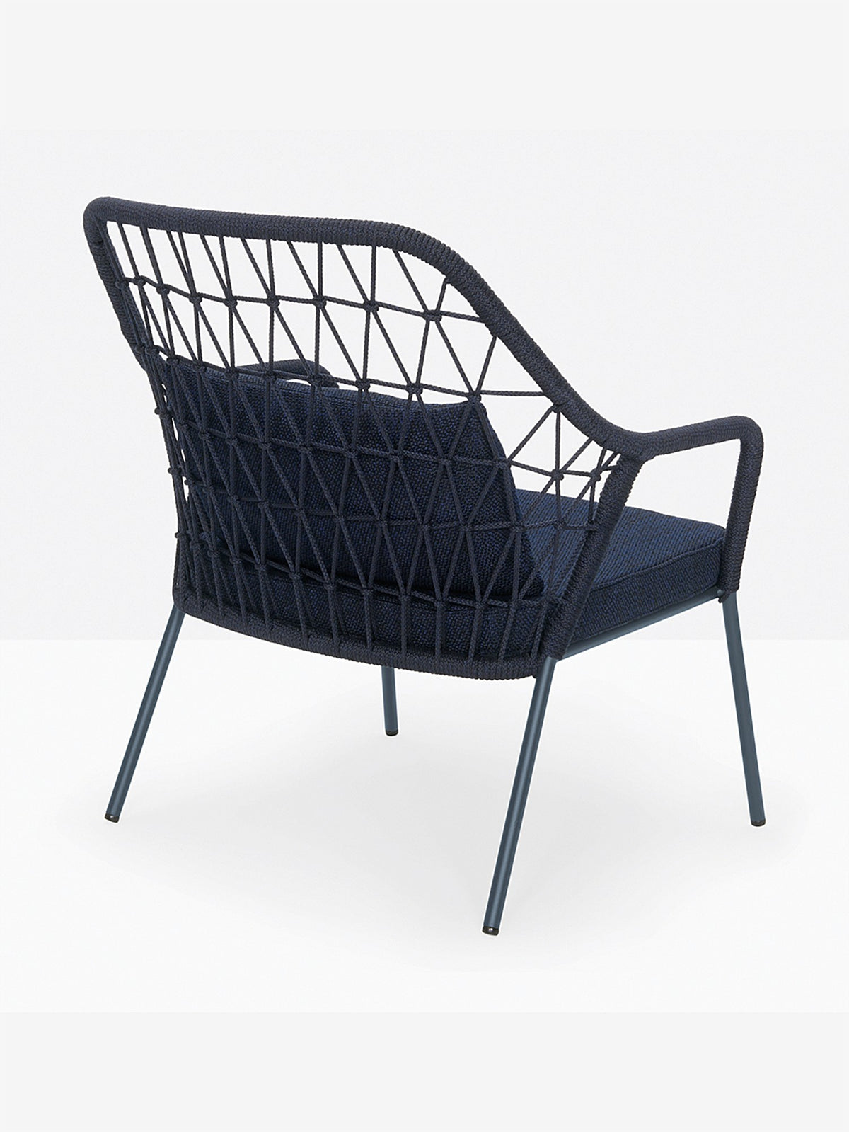 Fauteuil lounge Panarea bleu marine vue de dos