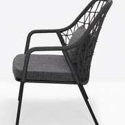Fauteuil lounge Panarea noir vue de profil