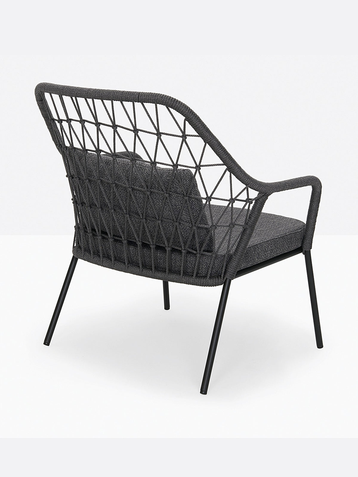 Fauteuil lounge Panarea noir vue de dos
