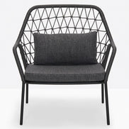 Fauteuil lounge Panarea noir, coussin anthracite