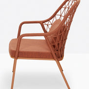 Fauteuil lounge Panarea terracotta vue de profil