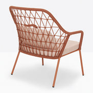 Fauteuil lounge Panarea terracotta vue de dos