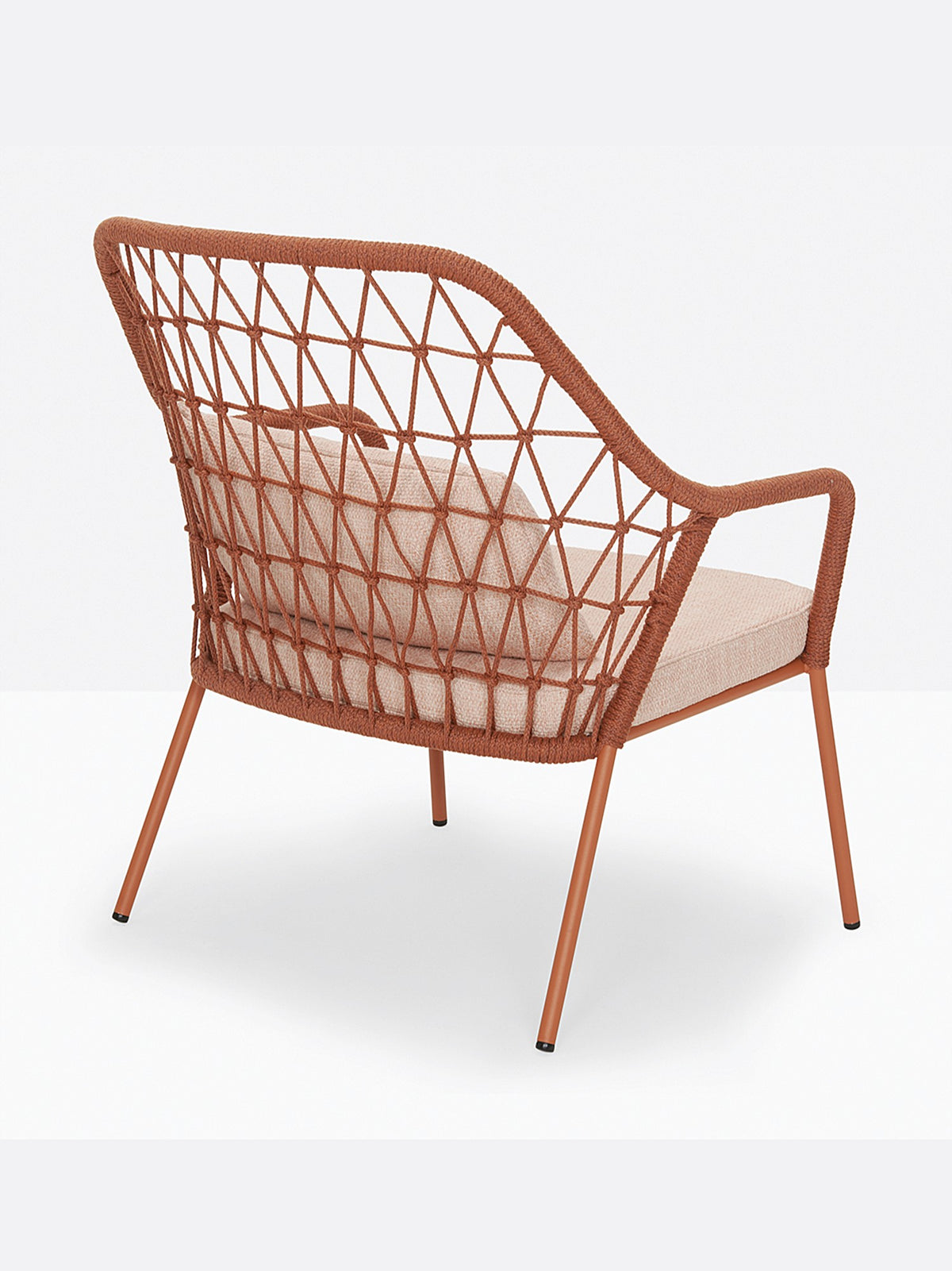 Fauteuil lounge Panarea terracotta vue de dos