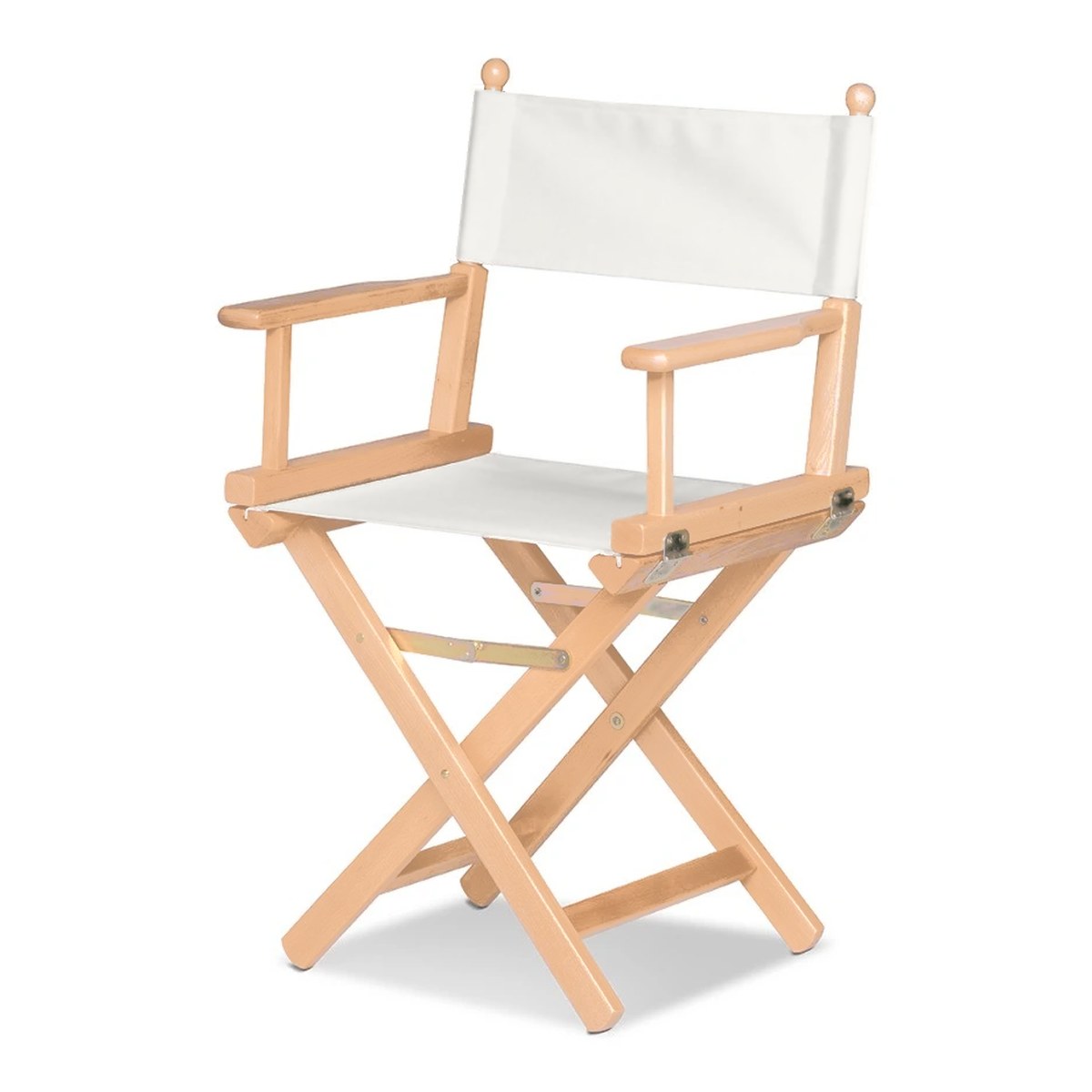 Fauteuil metteur en scène Cinéma — vernis naturel, toile Blanc 001