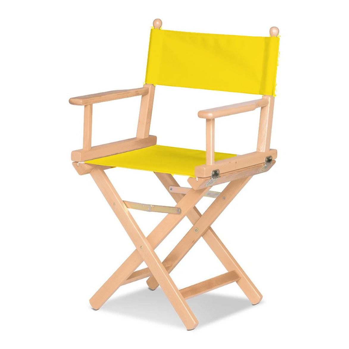Fauteuil metteur en scène Cinéma — vernis naturel, toile Jaune 003