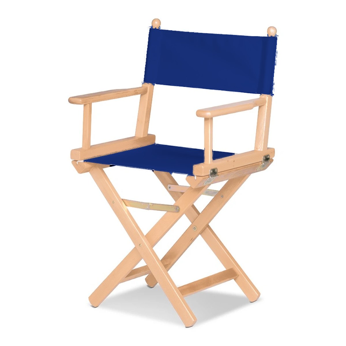 Fauteuil metteur en scène Cinéma — vernis naturel, toile Bleu roi 007