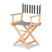 Fauteuil metteur en scène Cinéma — vernis naturel, toile Rayé blanc noir 014