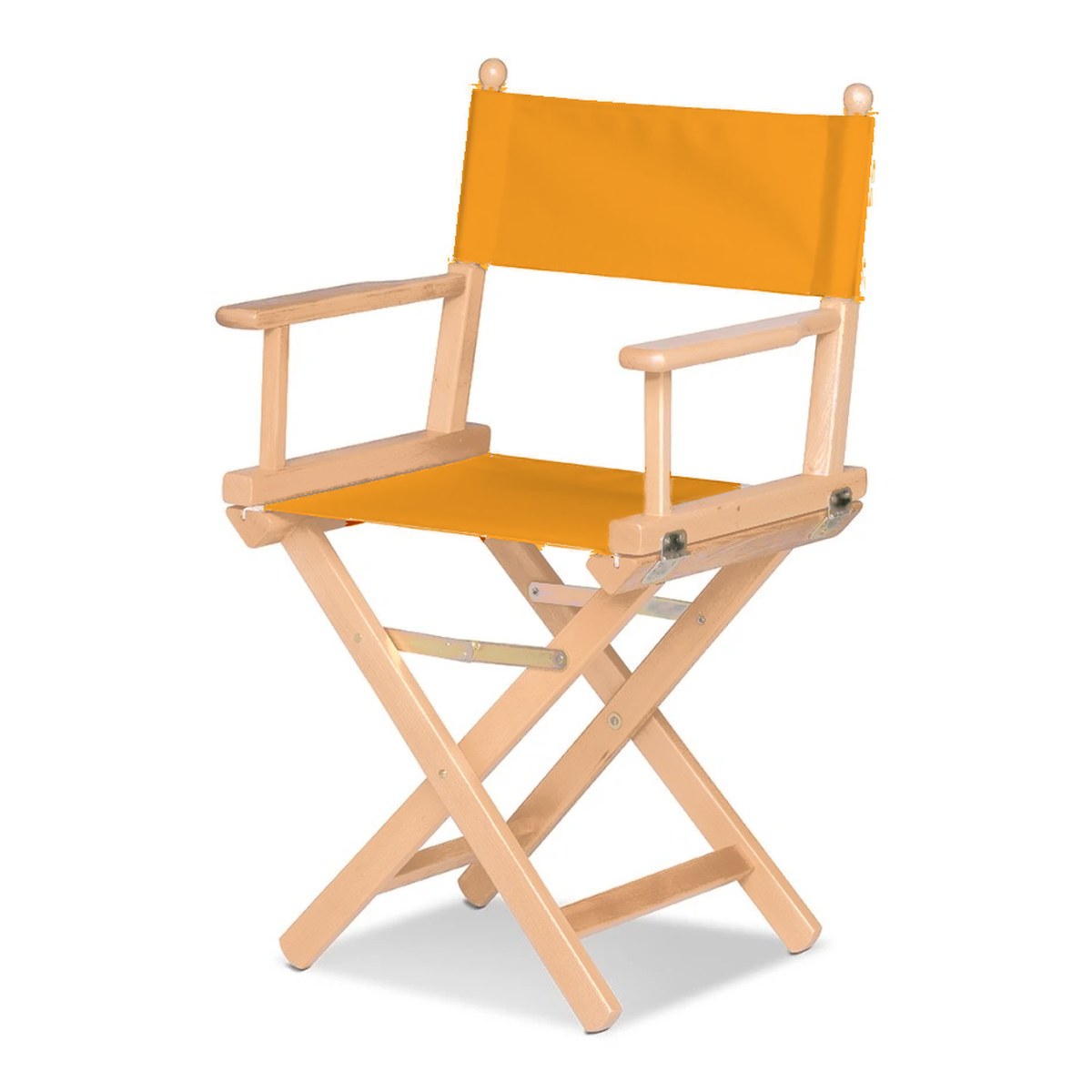 Fauteuil metteur en scène Cinéma — vernis naturel, toile Mandarine 066