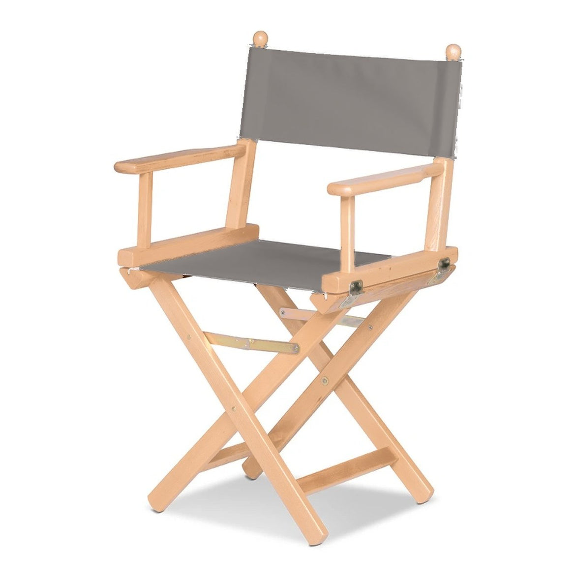 Fauteuil metteur en scène Cinéma — vernis naturel, toile Gris clair 067