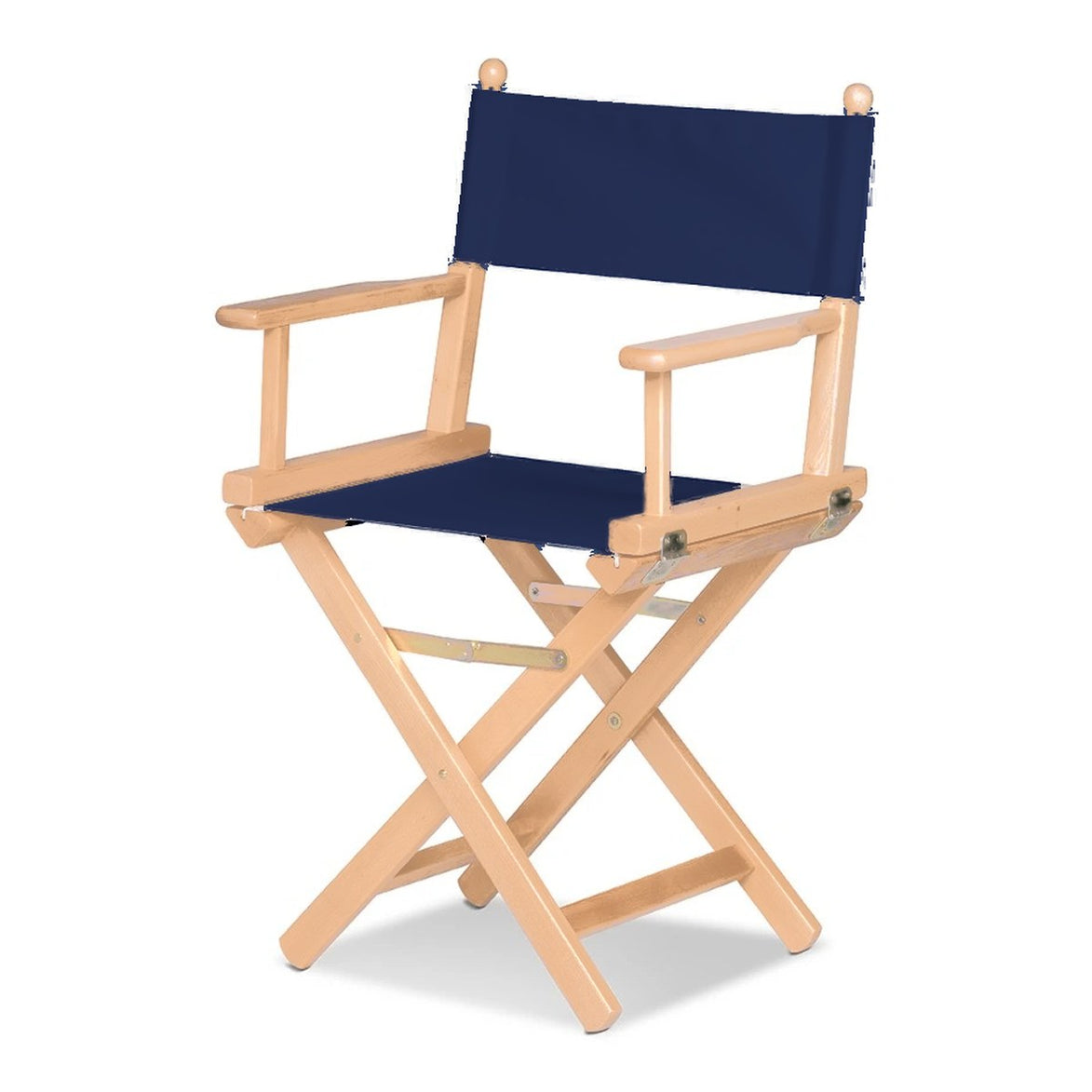 Fauteuil metteur en scène Cinéma — vernis naturel, toile Bleu marine 077