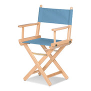 Fauteuil metteur en scène Cinéma — vernis naturel, toile Bleu ciel 083