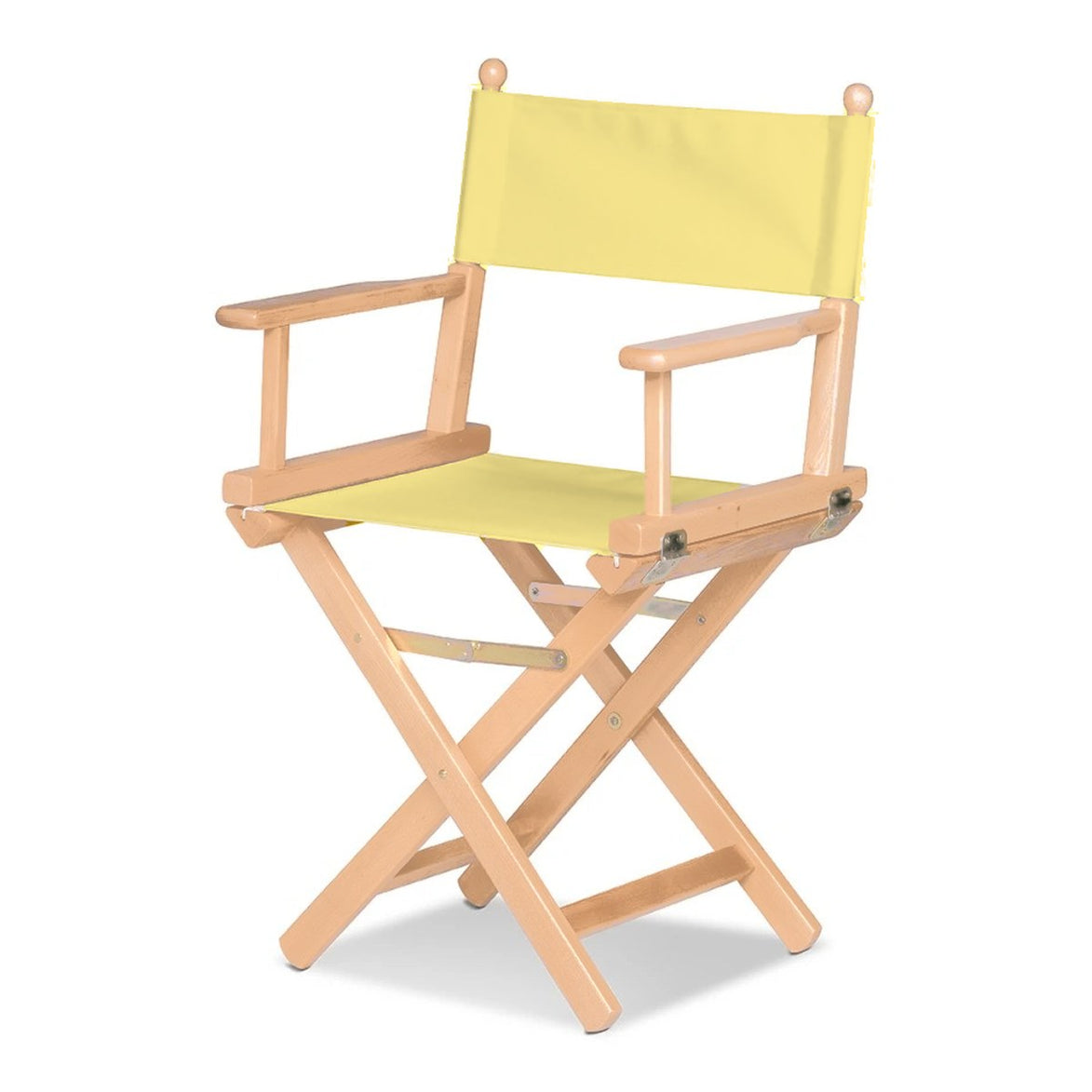 Fauteuil metteur en scène Cinéma — vernis naturel, toile Jaune paille 087