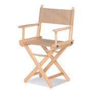 Fauteuil metteur en scène Cinéma — vernis naturel, toile Rayé beige écru 512
