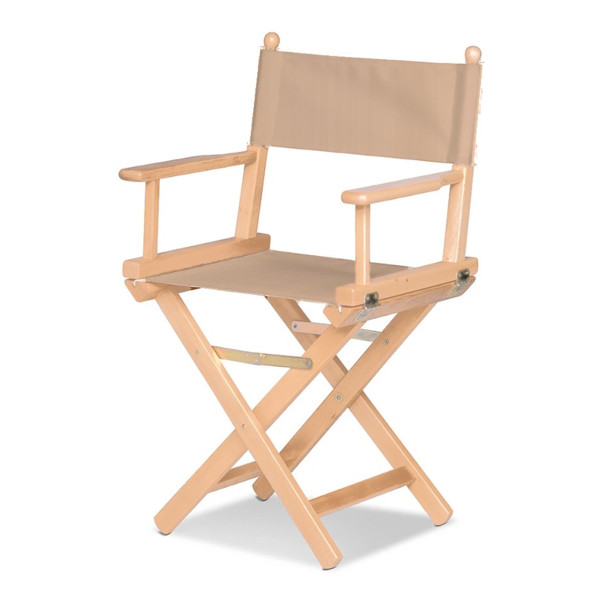 Fauteuil metteur en scène Cinéma — vernis naturel, toile Rayé beige écru 512