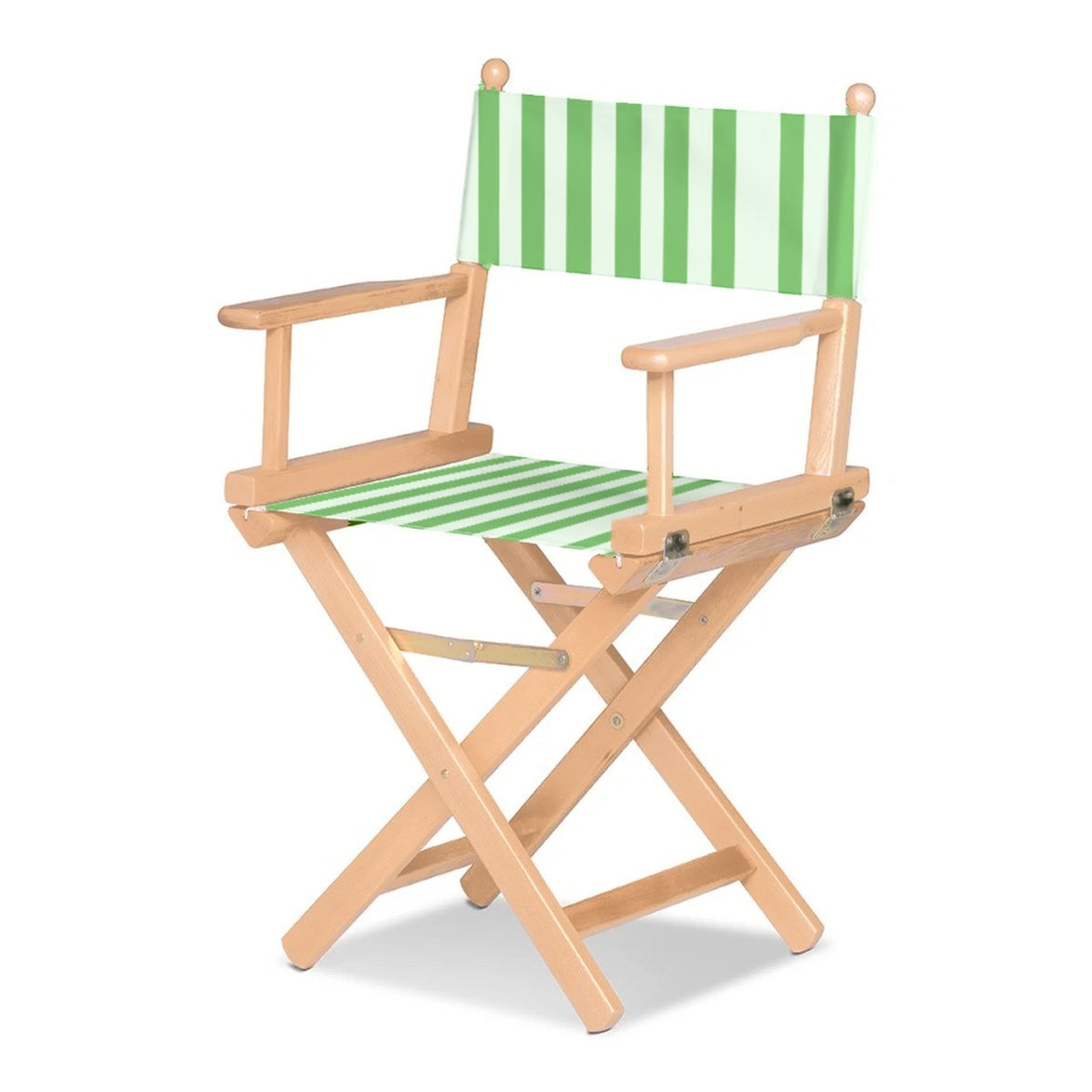 Fauteuil metteur en scène Cinéma — vernis naturel, toile Rayé blanc vert 569
