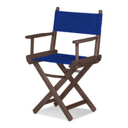 Fauteuil metteur en scène Cinéma — vernis noyer, toile Bleu roi 007