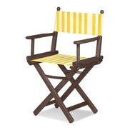 Fauteuil metteur en scène Cinéma — vernis noyer, toile Rayé blanc jaune 011