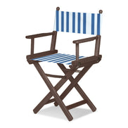 Fauteuil metteur en scène Cinéma — vernis noyer, toile Rayé blanc bleu 012