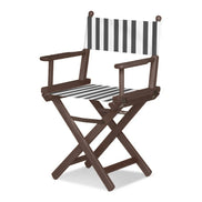 Fauteuil metteur en scène Cinéma — vernis noyer, toile Rayé blanc noir 014