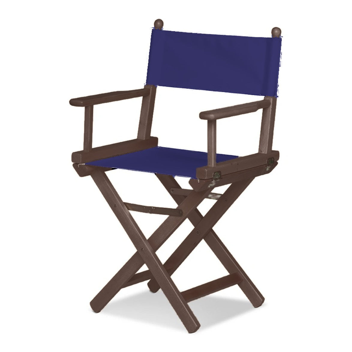 Fauteuil metteur en scène Cinéma — vernis noyer, toile Bleu nuit 063
