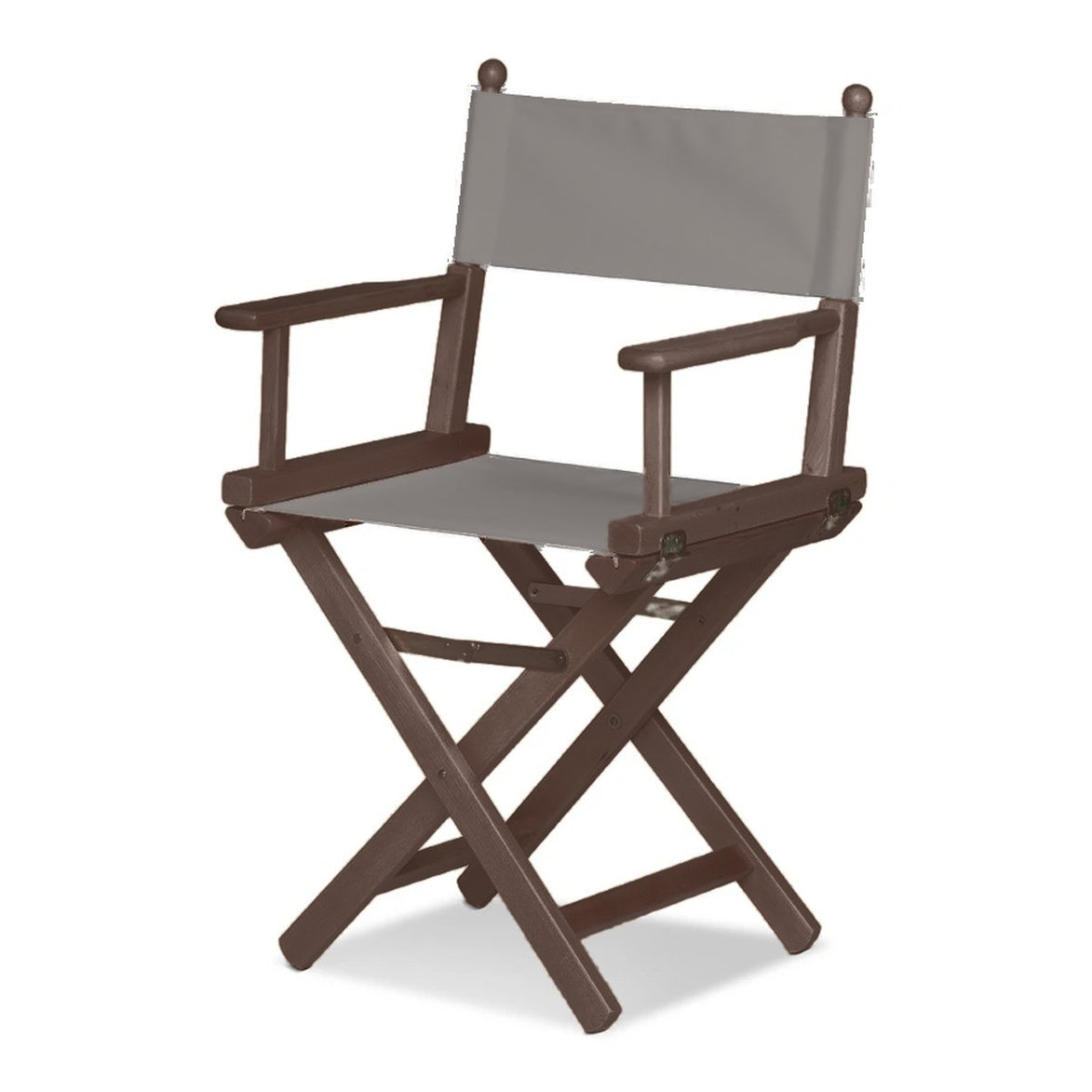 Fauteuil metteur en scène Cinéma — vernis noyer, toile Gris clair 067