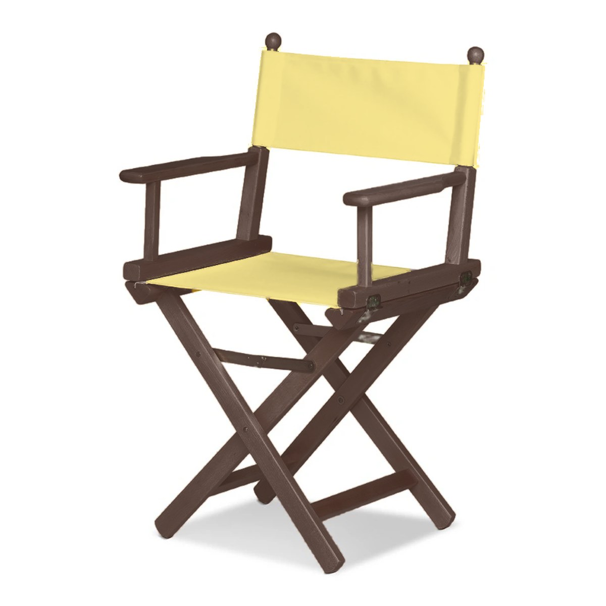Fauteuil metteur en scène Cinéma — vernis noyer, toile Jaune paille 087