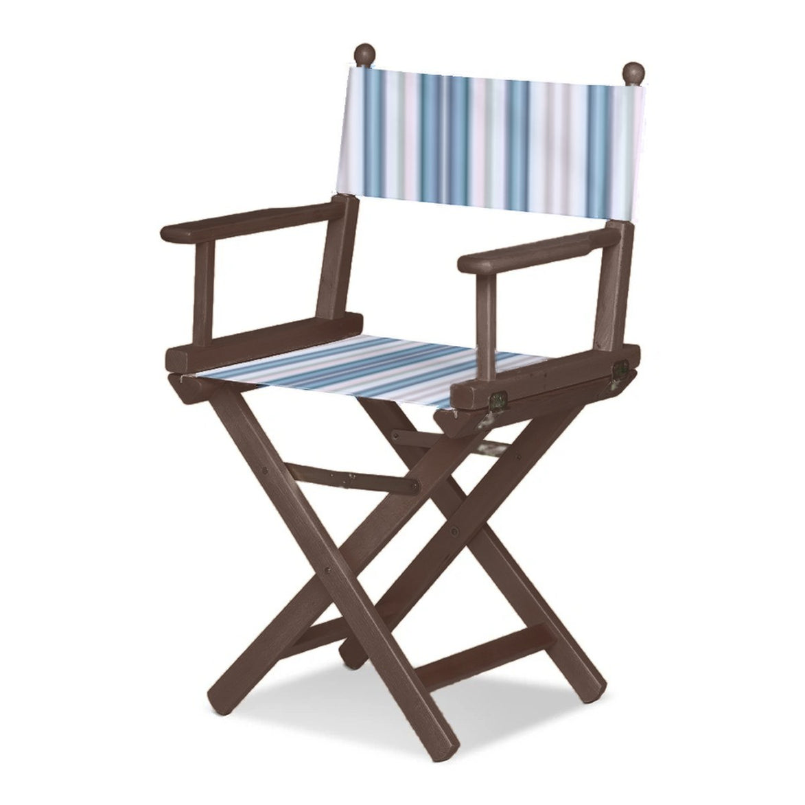 Fauteuil metteur en scène Cinéma — vernis noyer, toile Rayé multicolore bleu 153