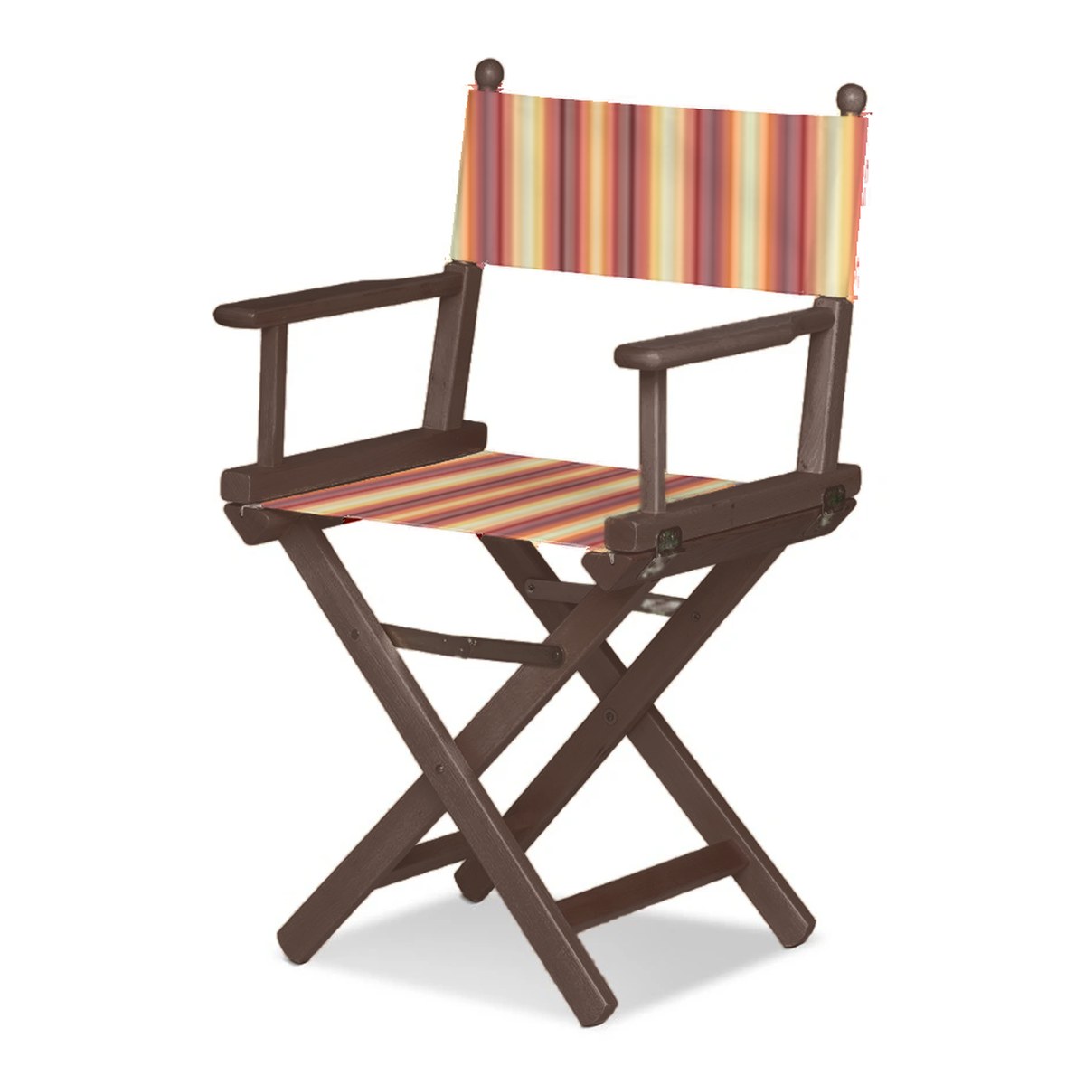 Fauteuil metteur en scène Cinéma — vernis noyer, toile Rayé multicolore 622