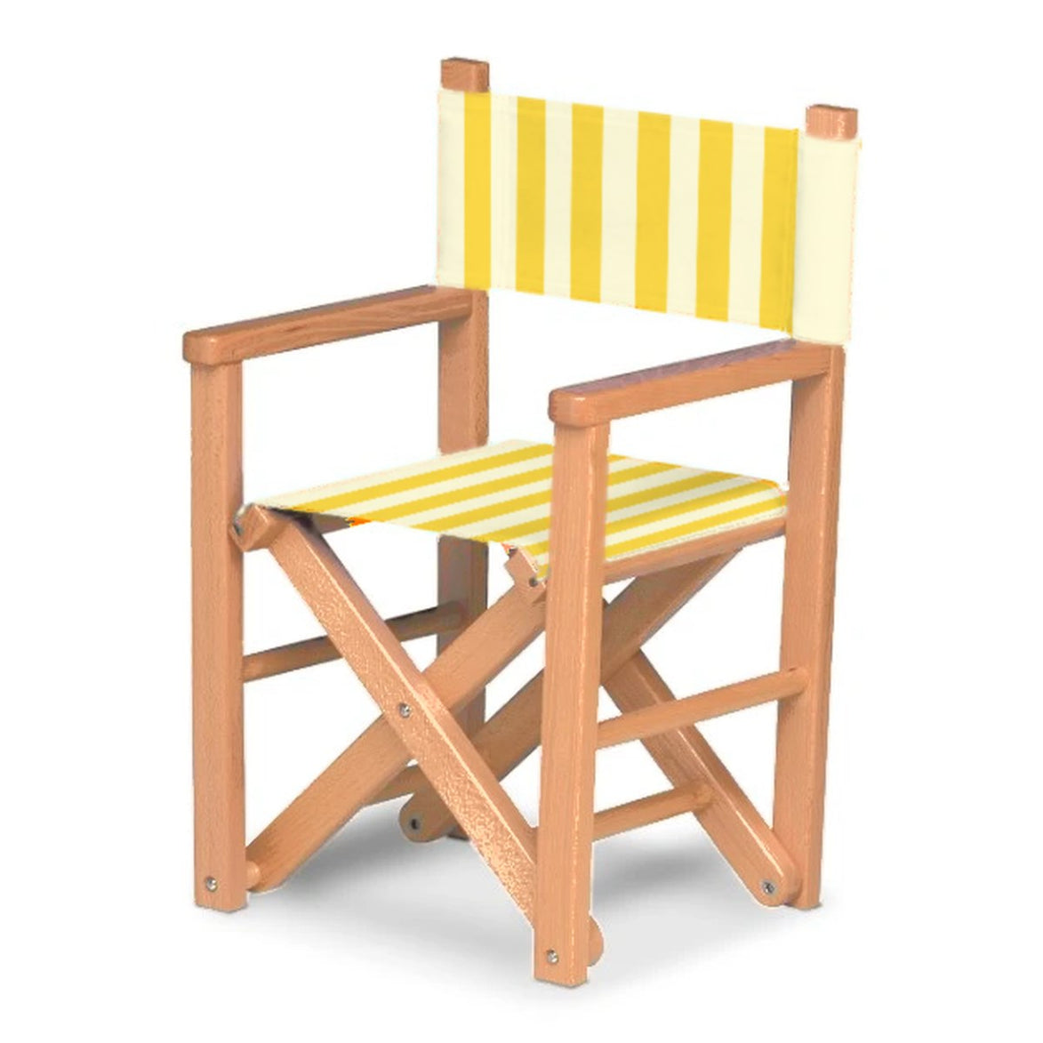 Fauteuil metteur en scène enfant Dakota — huile de lin, toile Rayé blanc jaune 011