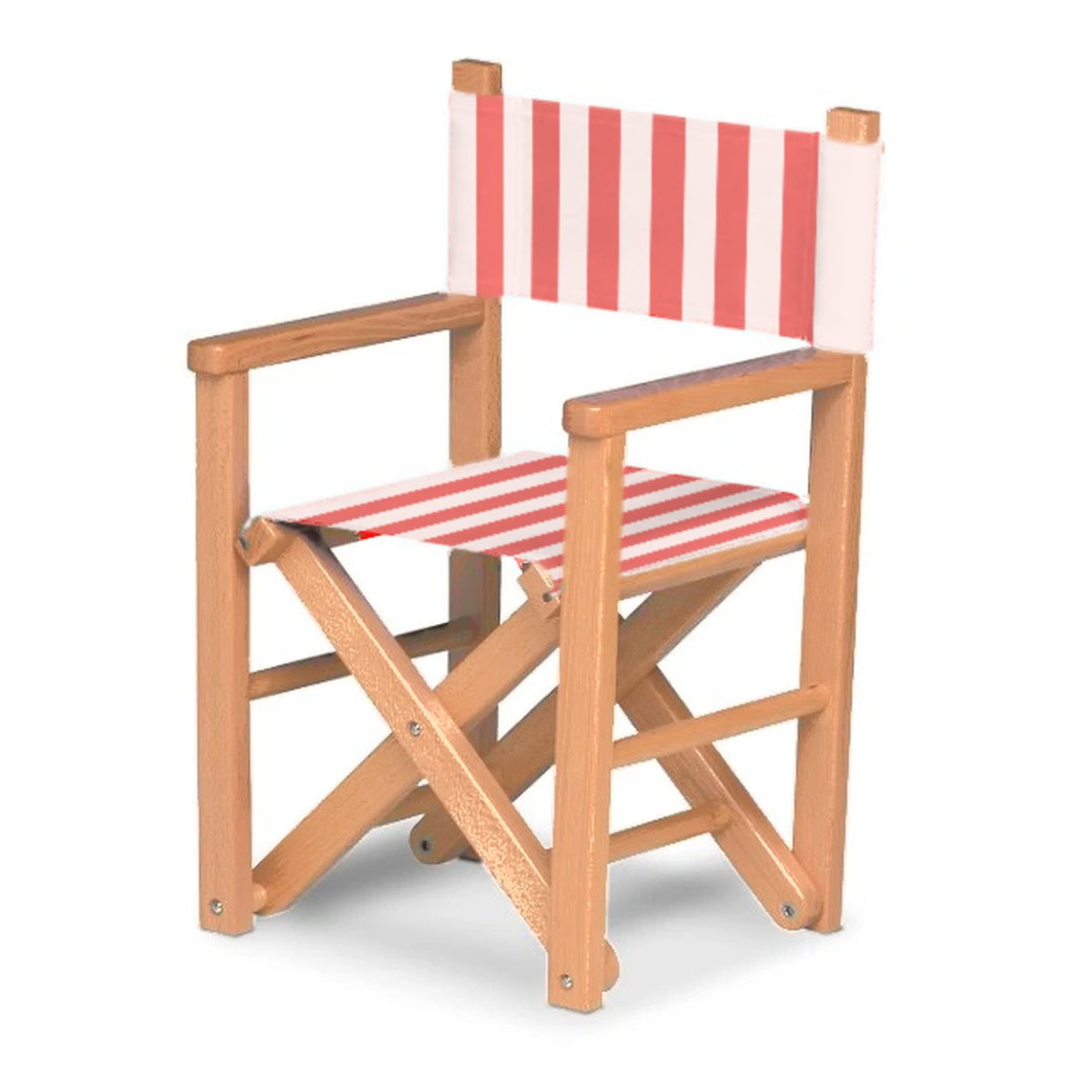 Fauteuil metteur en scène enfant Dakota — huile de lin, toile Rayé blanc rouge 028
