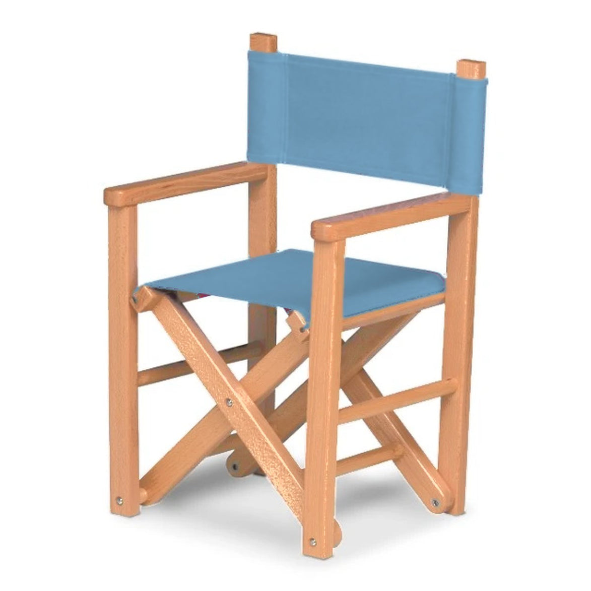 Fauteuil metteur en scène enfant Dakota — huile de lin, toile Bleu ciel 083
