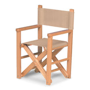 Fauteuil metteur en scène enfant Dakota — huile de lin, toile Rayé beige écru 512