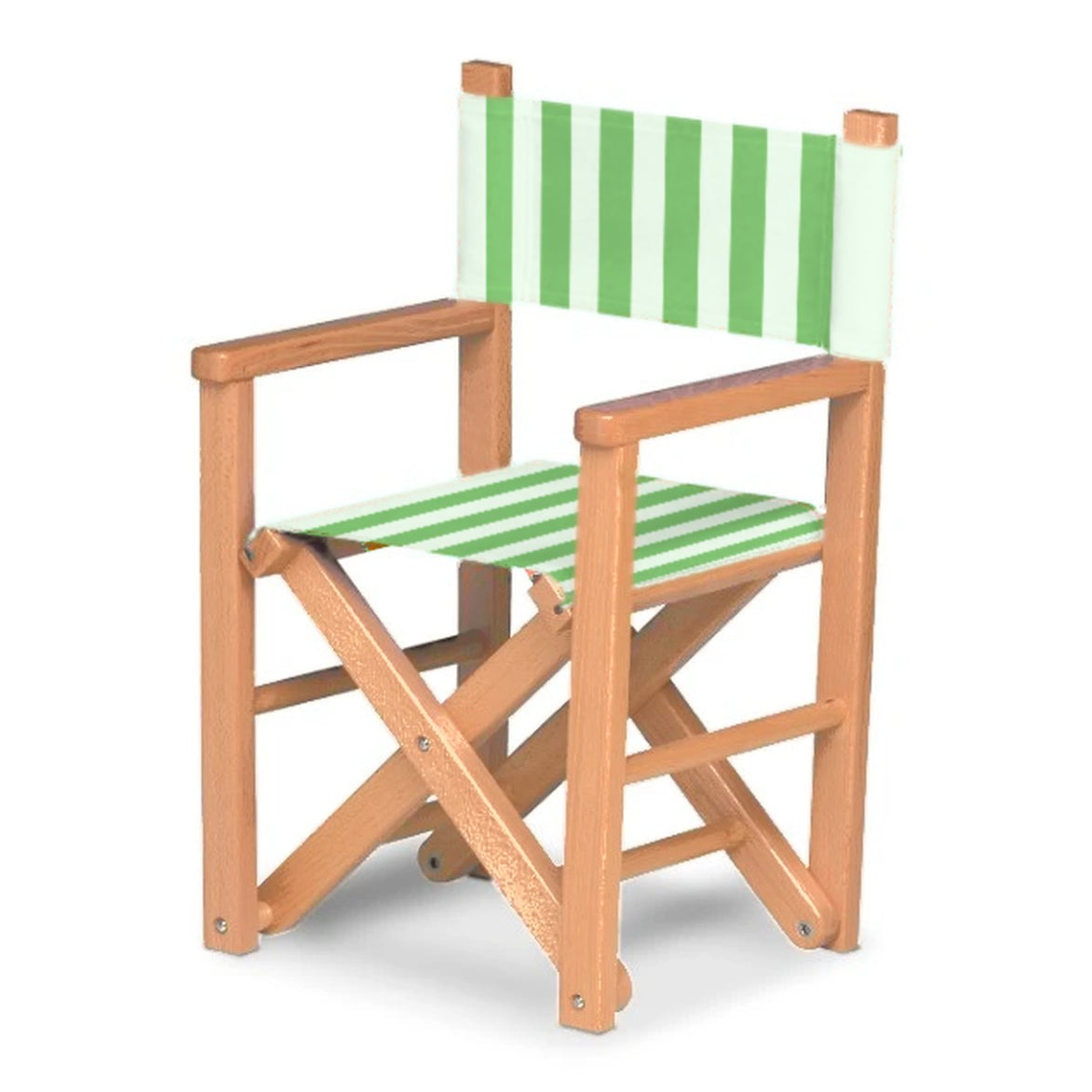 Fauteuil metteur en scène enfant Dakota — huile de lin, toile Rayé blanc vert 569