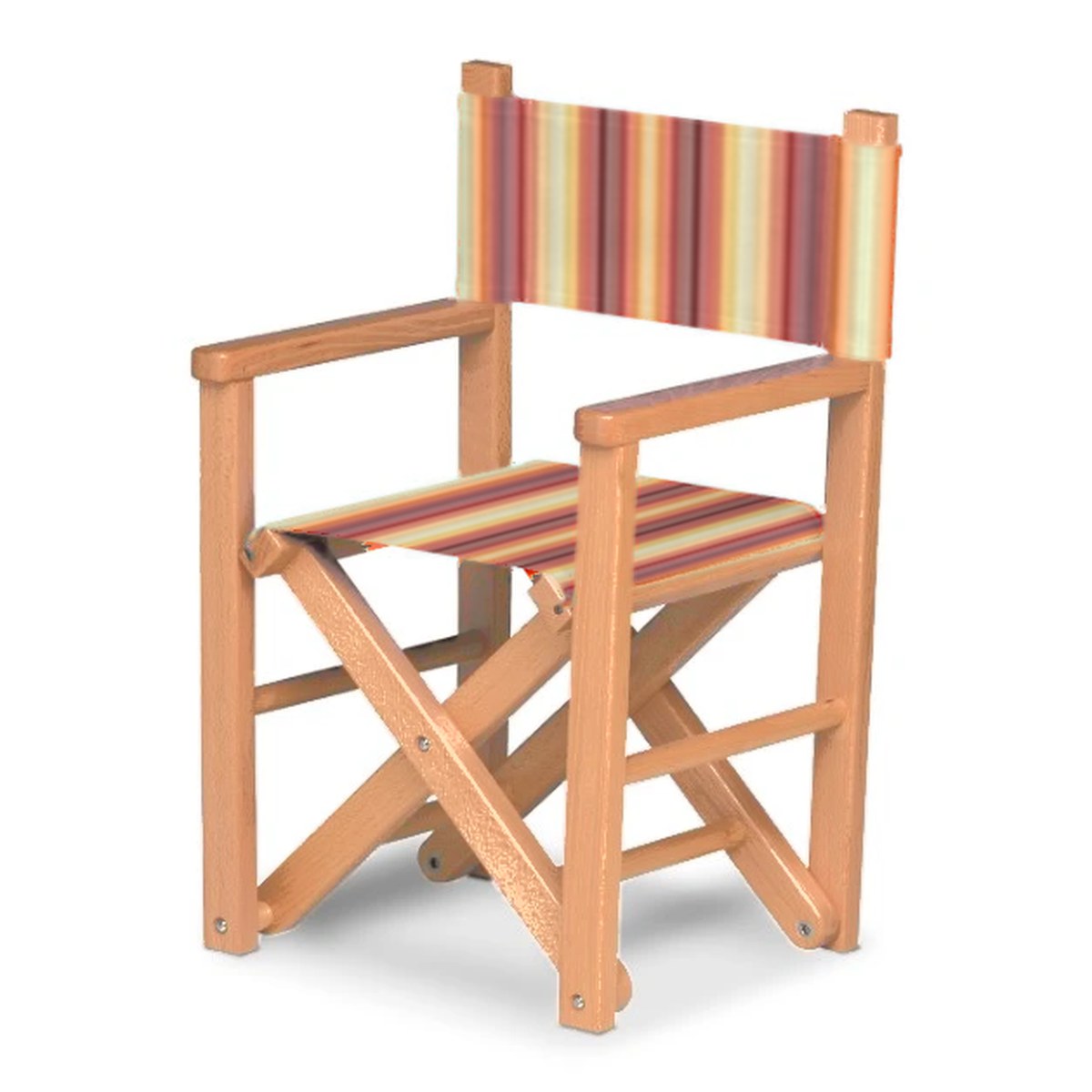 Fauteuil metteur en scène enfant Dakota — huile de lin, toile Rayé multicolore 622