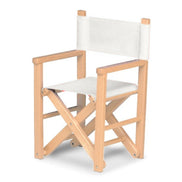 Fauteuil metteur en scène enfant Dakota — vernis naturel, toile Blanc 001