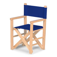 Fauteuil metteur en scène enfant Dakota — vernis naturel, toile Bleu roi 007